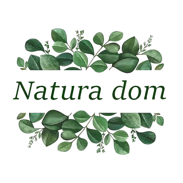 Logo Natura Dom z motywem zielonych liści